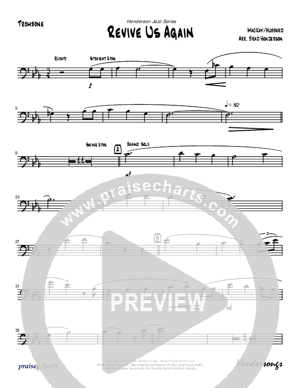 Revive Us Lord (Instrumental) Trombone (Brad Henderson)