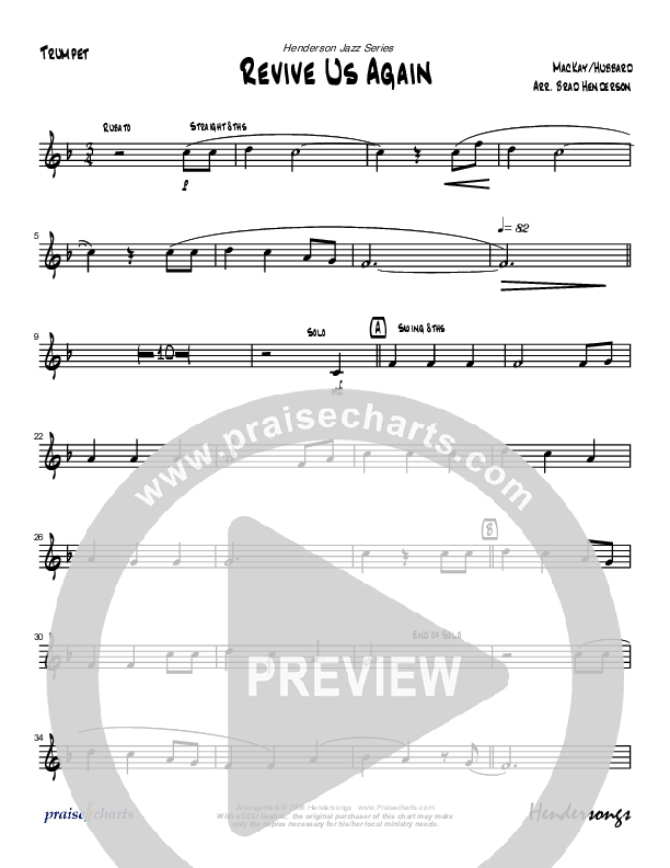 Revive Us Lord (Instrumental) Trumpet (Brad Henderson)