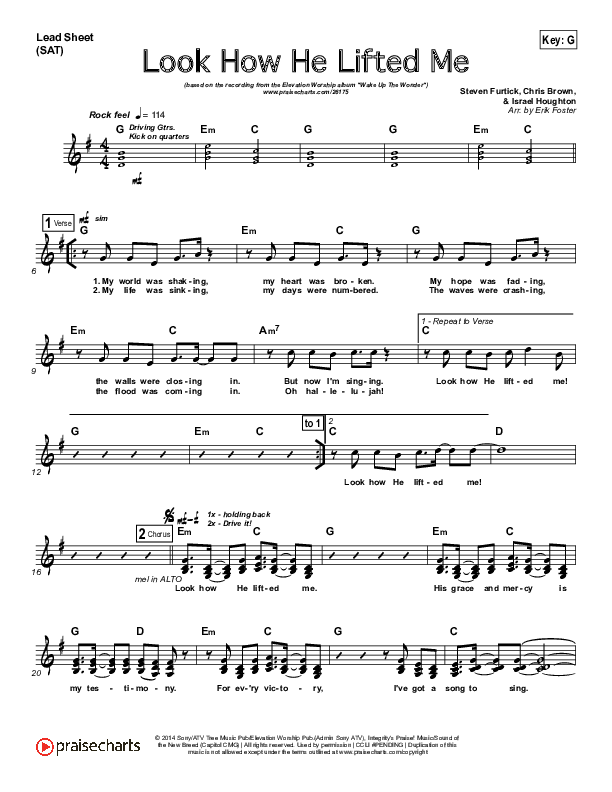 Look How He Lifted Me Lead (SAT) (Elevation Worship)