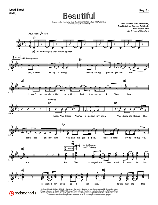 Beautiful Lead Sheet (SAT) (Dan Bremnes)