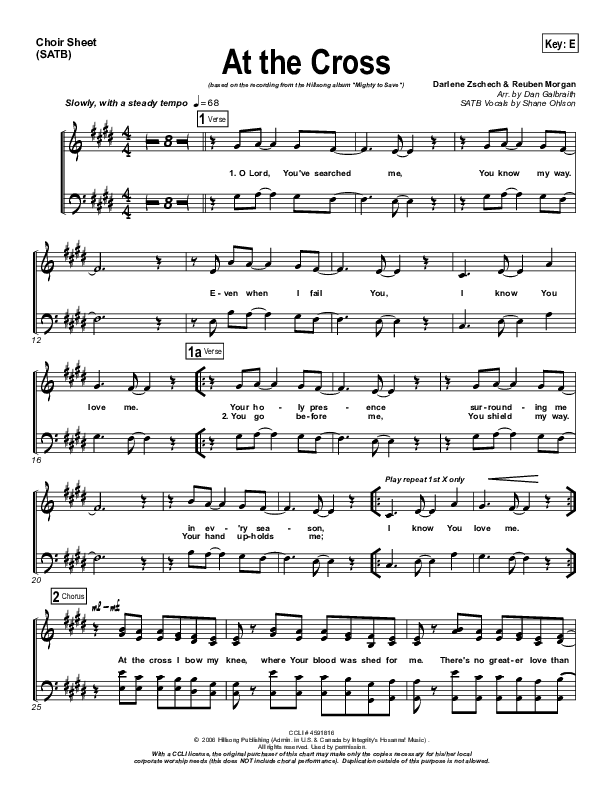 At The Cross Choir Vocals (SATB) (Hillsong Worship)