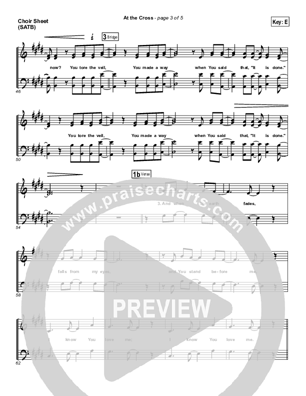 At The Cross Choir Sheet (SATB) (Hillsong Worship)