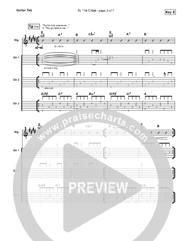 At The Cross Guitar Tab (Hillsong Worship)