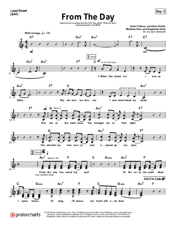 From The Day Lead Sheet (SAT) (I Am They)