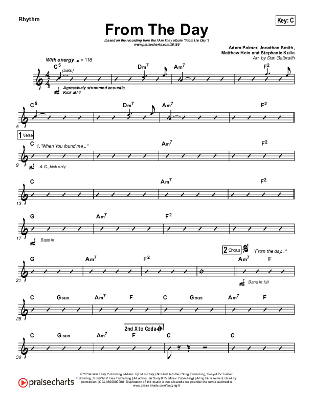 From The Day Rhythm Chart (I Am They)