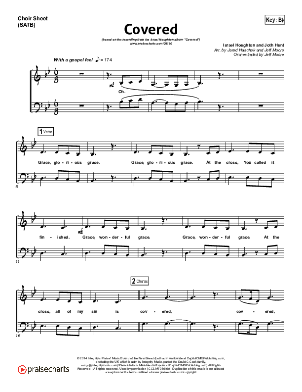 Covered Choir Sheet (SATB) (Israel Houghton)