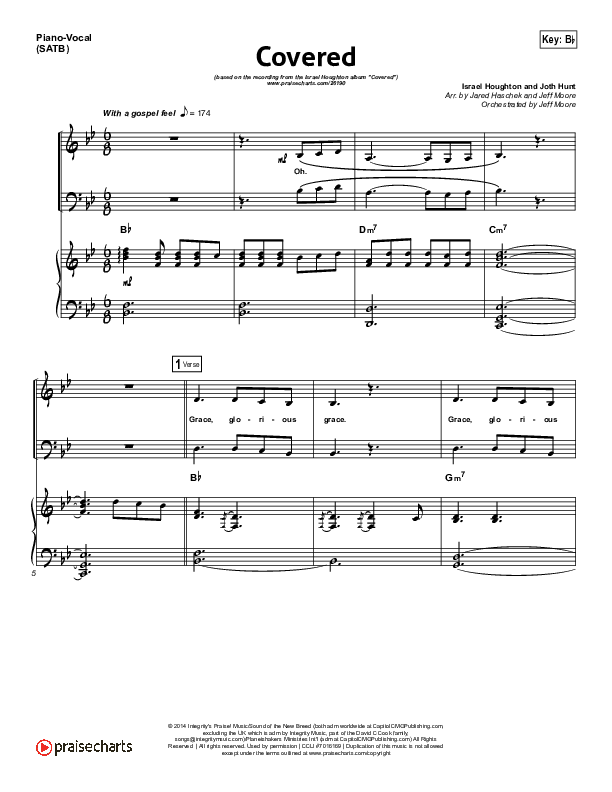 Covered Piano/Vocal (SATB) (Israel Houghton)