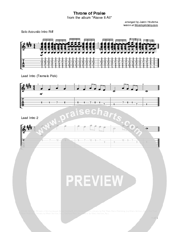 Throne Of Praise Guitar Tab (Phillips Craig & Dean)