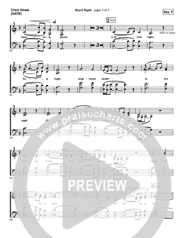 Silent Night Choir Sheet (SATB) (Kim Walker-Smith)