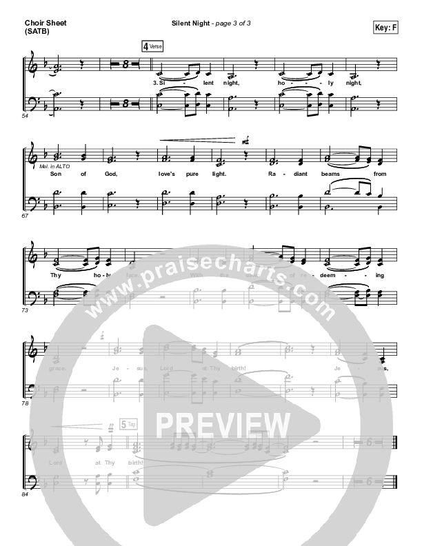 Silent Night Choir Sheet (SATB) (Kim Walker-Smith)