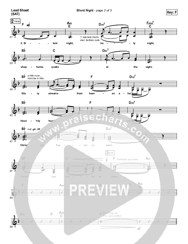 Silent Night Lead Sheet (SAT) (Kim Walker-Smith)