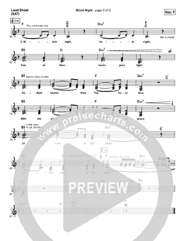 Silent Night Lead Sheet (SAT) (Kim Walker-Smith)