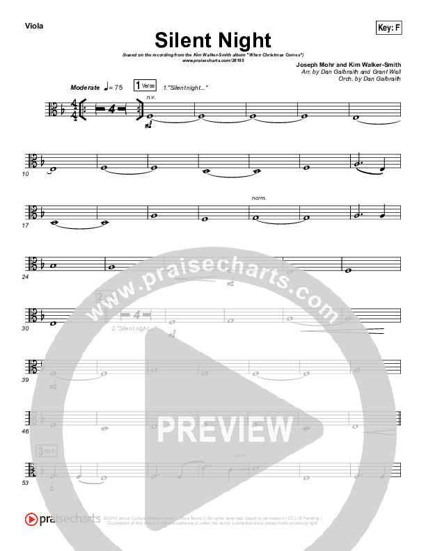 Silent Night Viola (Kim Walker-Smith)