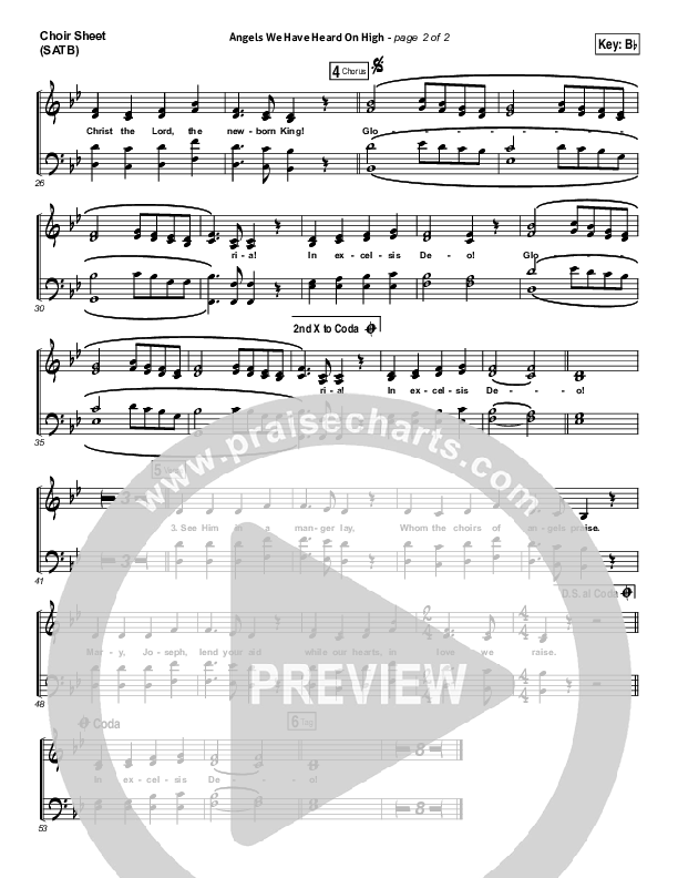 Angels We Have Heard On High Choir Vocals (SATB) (Kim Walker-Smith)