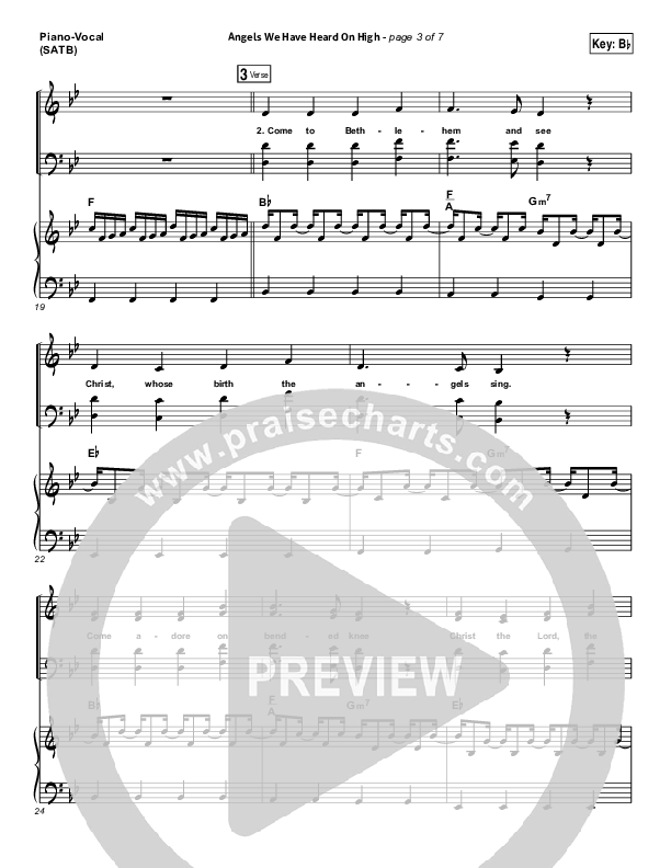 Angels We Have Heard On High Piano/Vocal (SATB) (Kim Walker-Smith)