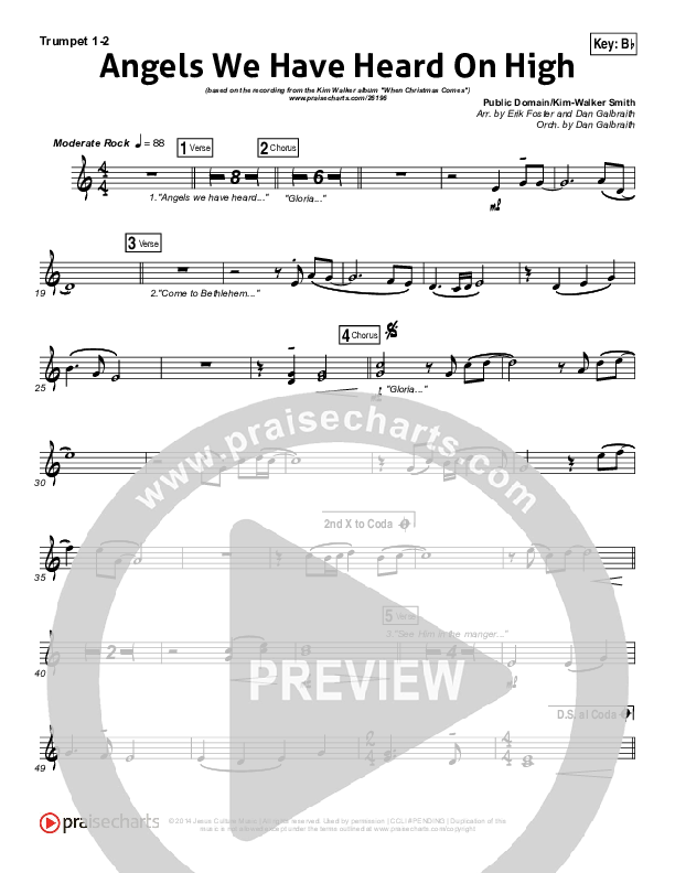 Angels We Have Heard On High Trumpet 1,2 (Kim Walker-Smith)