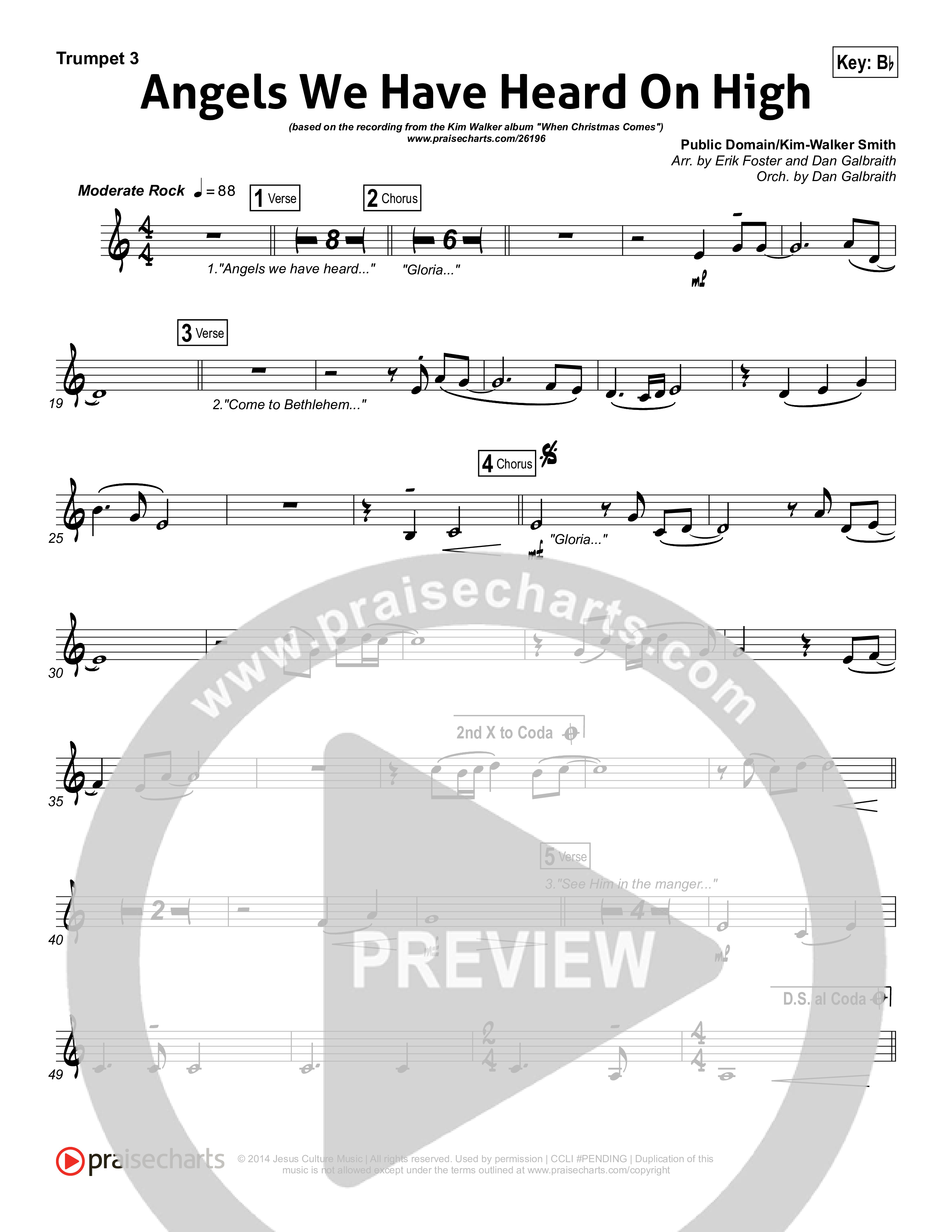 Angels We Have Heard On High Trumpet 3 (Kim Walker-Smith)