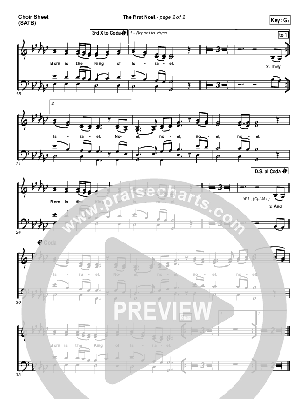 The First Noel Choir Sheet (SATB) (Kim Walker-Smith)