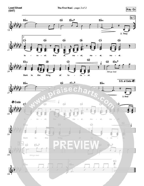 The First Noel Lead Sheet (SAT) (Kim Walker-Smith)