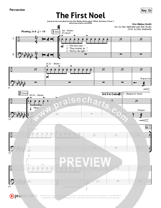 The First Noel Percussion (Kim Walker-Smith)