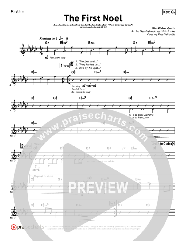 The First Noel Rhythm Chart (Kim Walker-Smith)