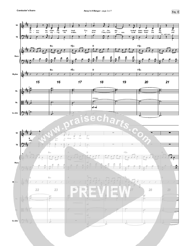 Away In A Manger Conductor's Score (Kim Walker-Smith)
