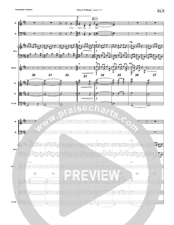Away In A Manger Conductor's Score (Kim Walker-Smith)
