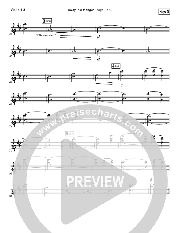 Away In A Manger Violin 1/2 (Kim Walker-Smith)