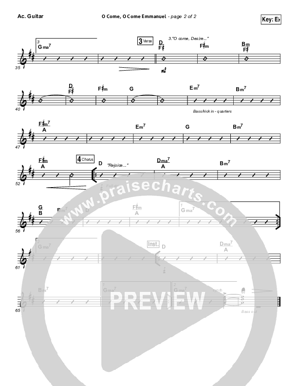 O Come O Come Emmanuel Acoustic Guitar (Kim Walker-Smith)