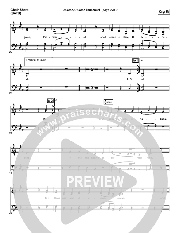 O Come O Come Emmanuel Choir Sheet (SATB) (Kim Walker-Smith)