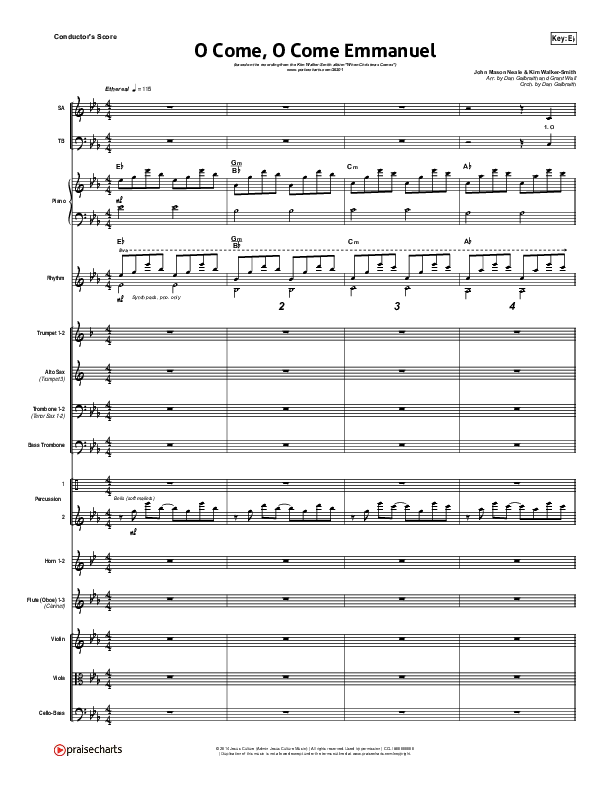 O Come O Come Emmanuel Conductor's Score (Kim Walker-Smith)