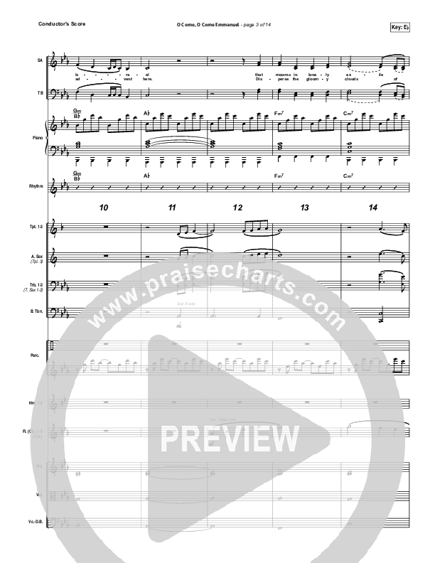 O Come O Come Emmanuel Conductor's Score (Kim Walker-Smith)