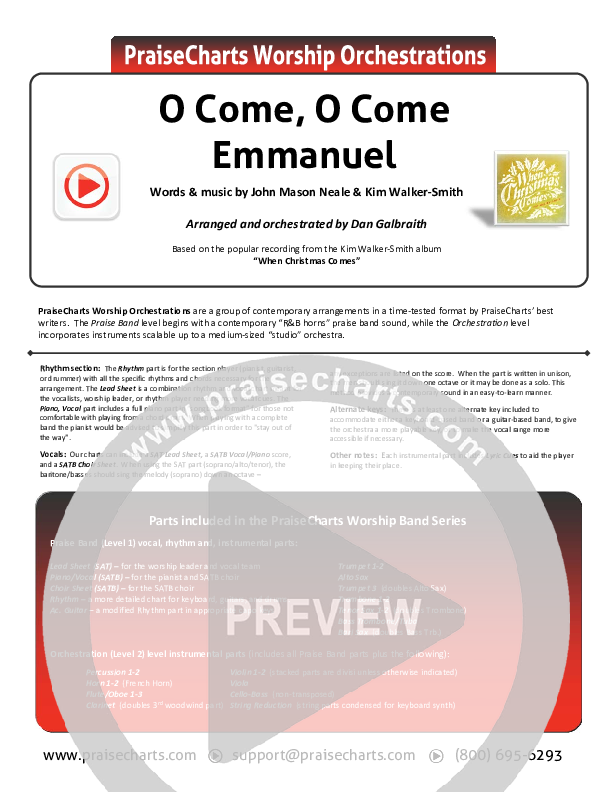 O Come O Come Emmanuel Orchestration (Kim Walker-Smith)