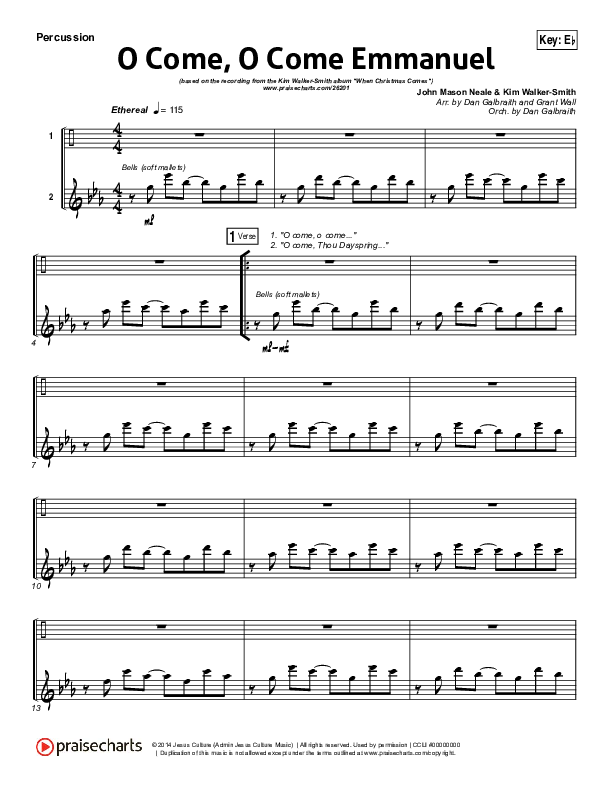 O Come O Come Emmanuel Percussion (Kim Walker-Smith)