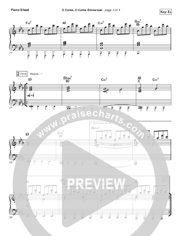 O Come O Come Emmanuel Piano Sheet (Kim Walker-Smith)