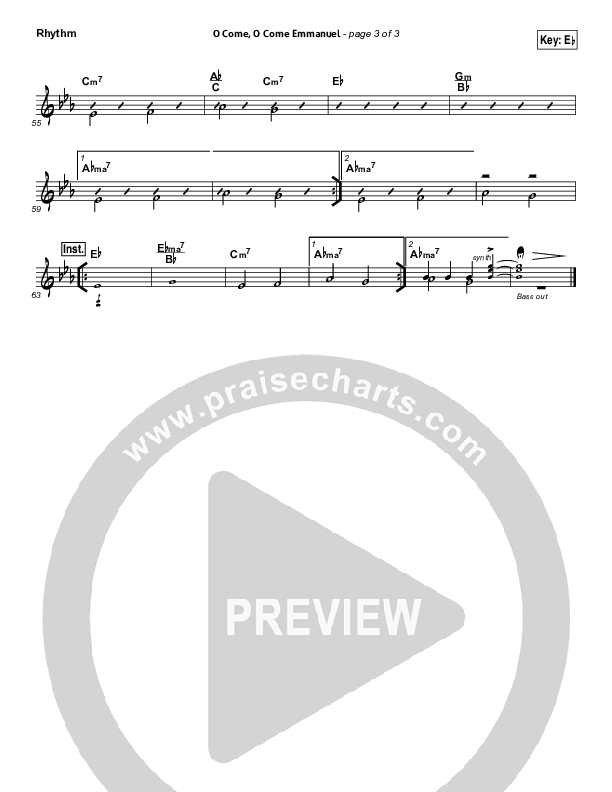 O Come O Come Emmanuel Rhythm Chart (Kim Walker-Smith)