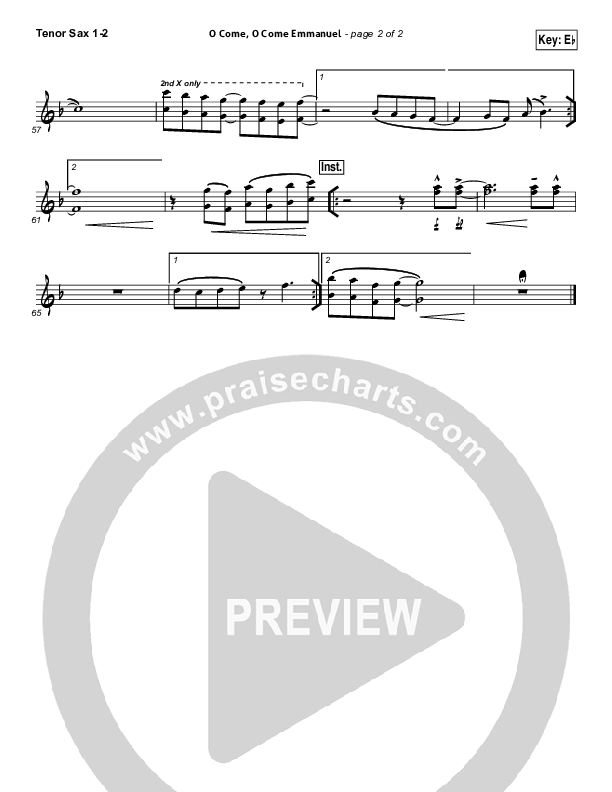 O Come O Come Emmanuel Tenor Sax 1/2 (Kim Walker-Smith)