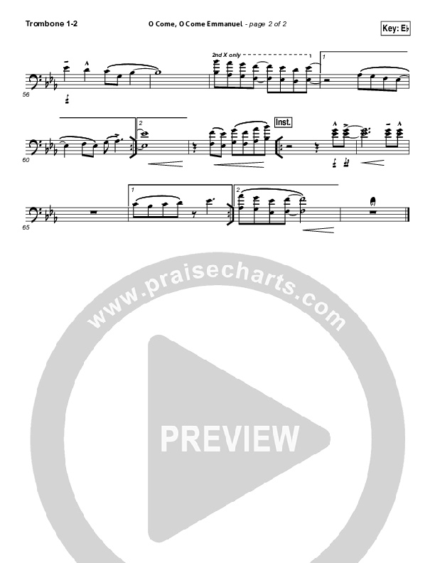 O Come O Come Emmanuel Trombone 1/2 (Kim Walker-Smith)