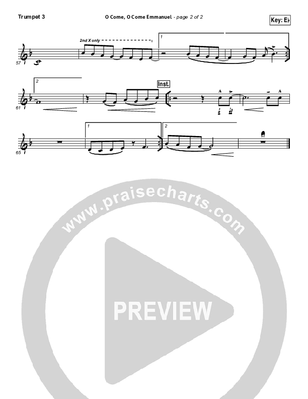 O Come O Come Emmanuel Trumpet 3 (Kim Walker-Smith)