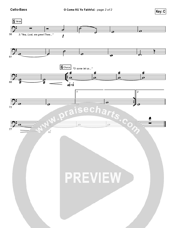 O Come All Ye Faithful Cello/Bass (Kim Walker-Smith)