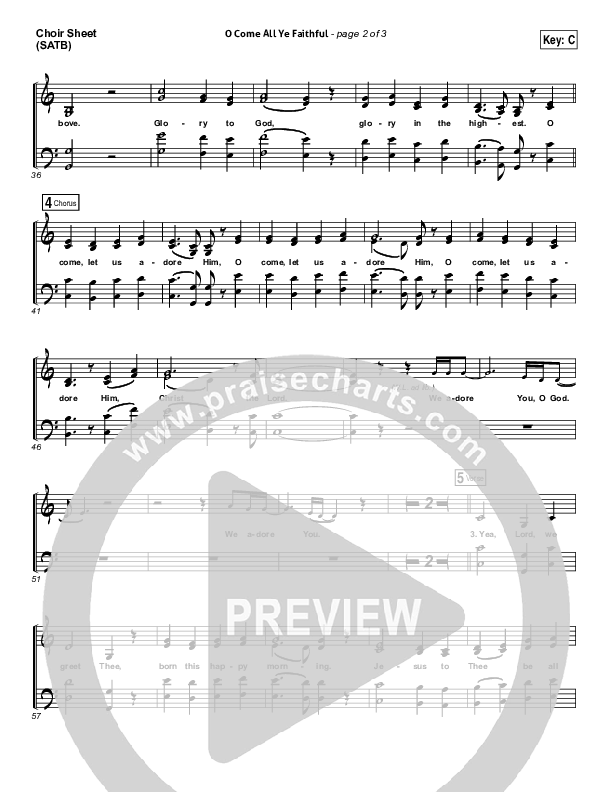O Come All Ye Faithful Choir Sheet (SATB) (Kim Walker-Smith)