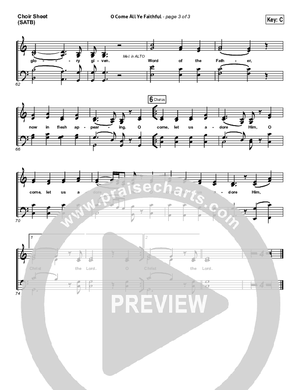 O Come All Ye Faithful Choir Sheet (SATB) (Kim Walker-Smith)