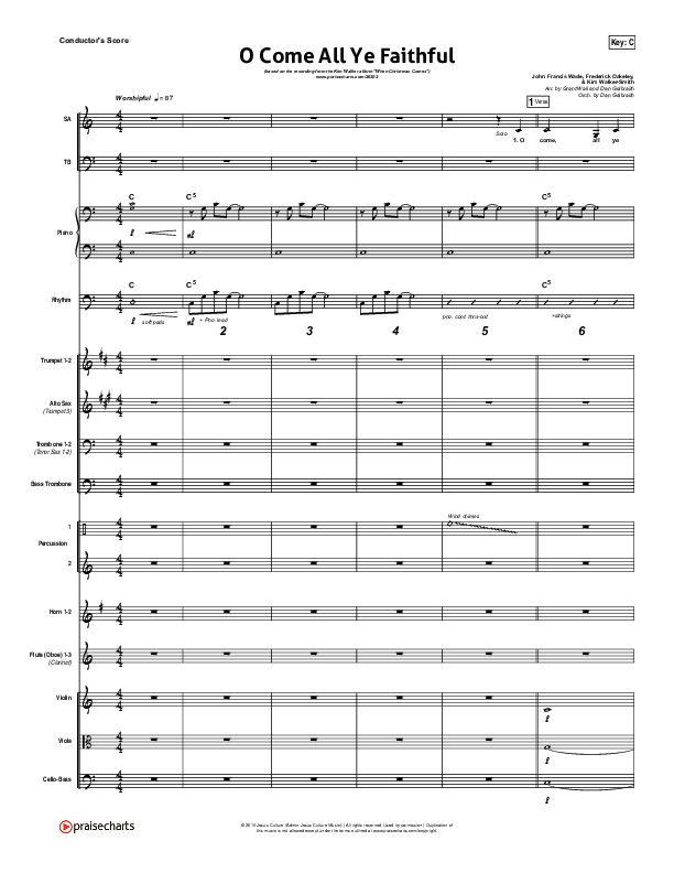 O Come All Ye Faithful Conductor's Score (Kim Walker-Smith)