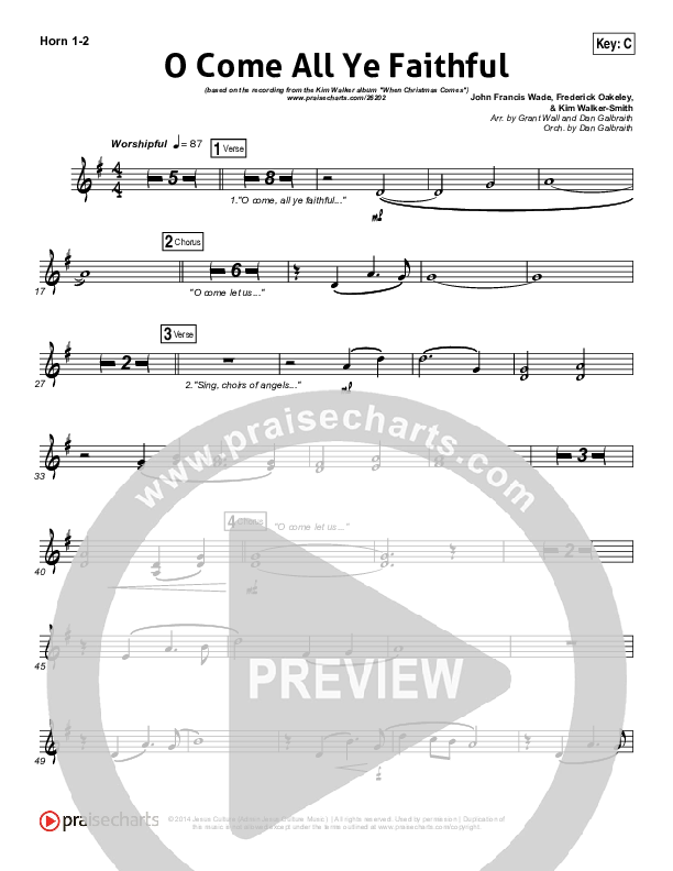 O Come All Ye Faithful French Horn 1/2 (Kim Walker-Smith)