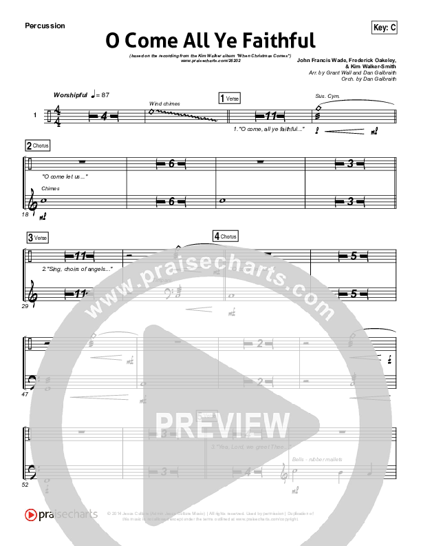 O Come All Ye Faithful Percussion (Kim Walker-Smith)