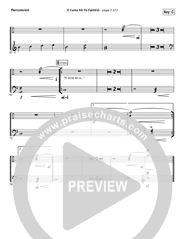 O Come All Ye Faithful Percussion (Kim Walker-Smith)