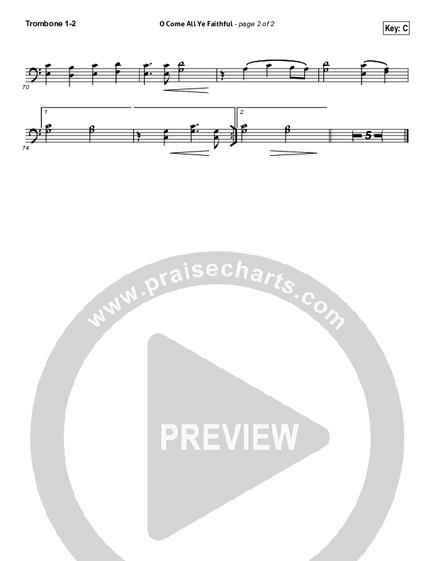 O Come All Ye Faithful Trombone 1/2 (Kim Walker-Smith)