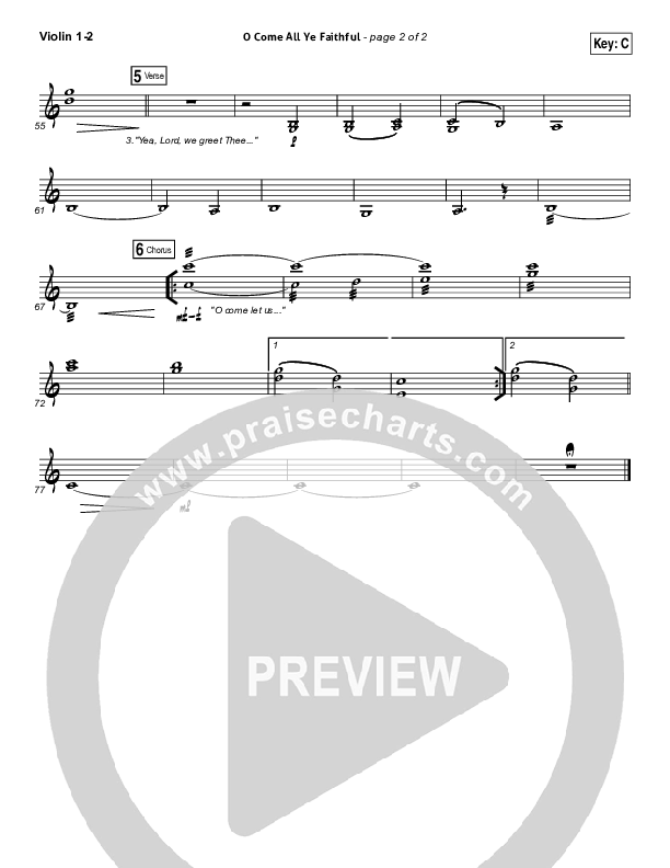 O Come All Ye Faithful Violin 1/2 (Kim Walker-Smith)