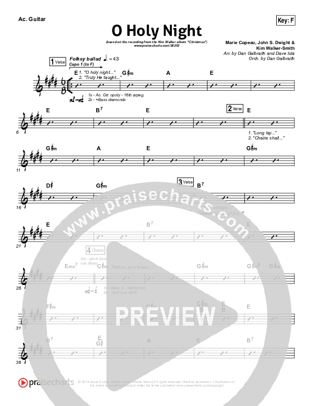 O Holy Night Acoustic Guitar (Kim Walker-Smith)