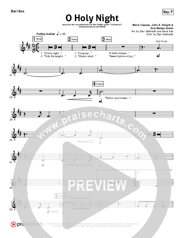 O Holy Night Bari Sax (Kim Walker-Smith)